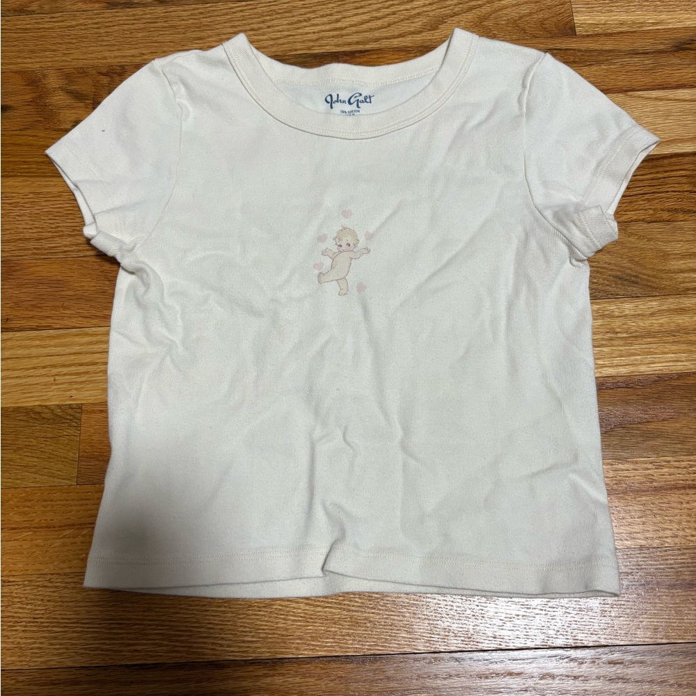 Brandy Melville Cream Short Sleeve Tee